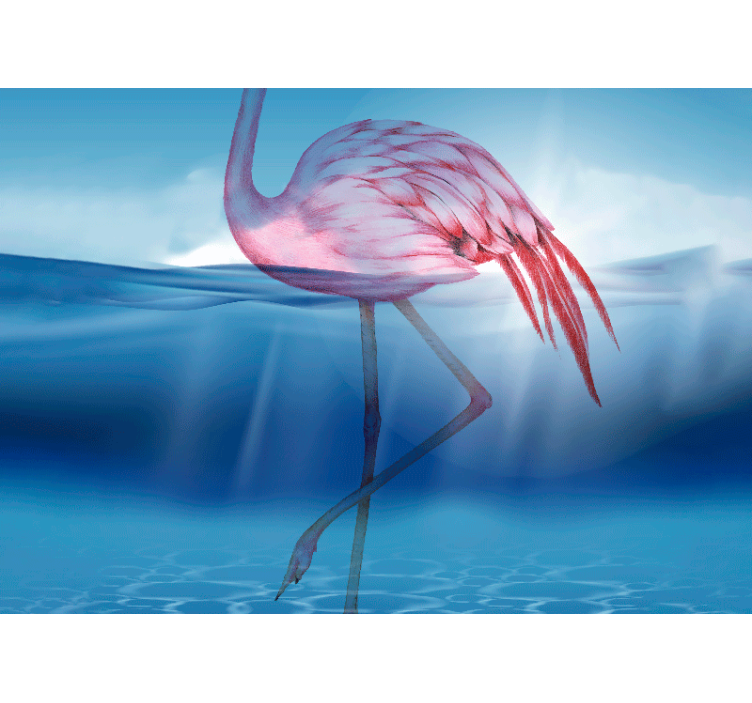 Animal wall mural elegant flamingo pose - TenStickers