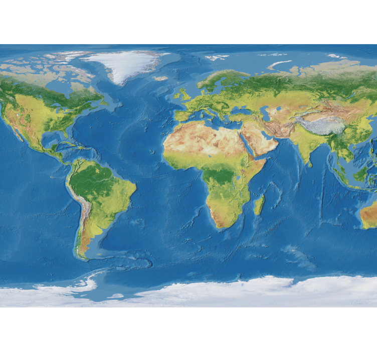 World map wall mural detailed world map - TenStickers