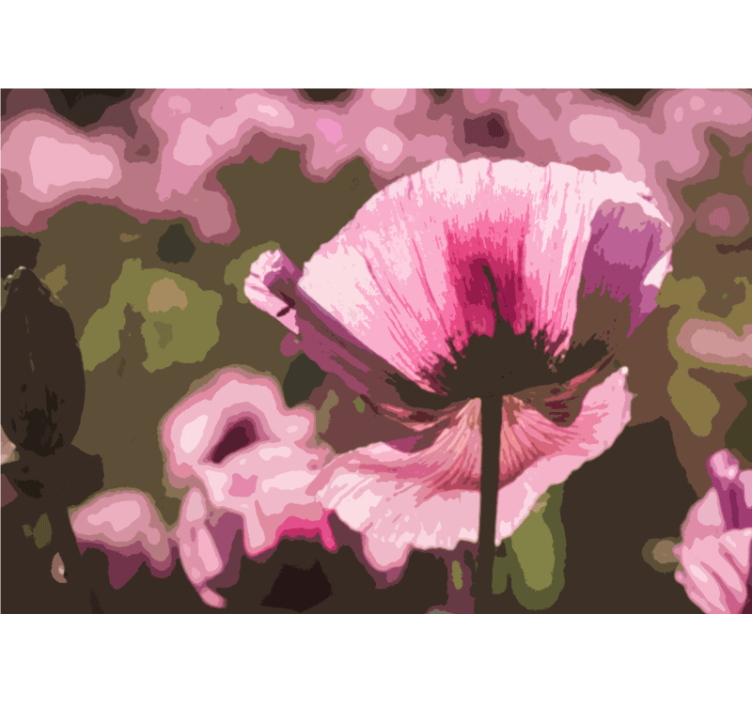 Poppy wall mural pink poppy blossom - TenStickers