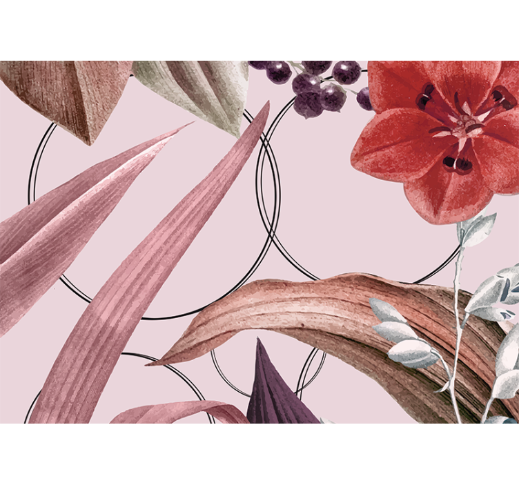 Flower wall mural flower patterns design - TenStickers