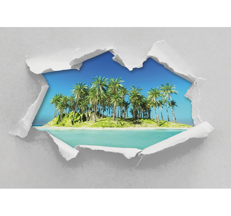 Tropical island escape landscape wall mural - TenStickers
