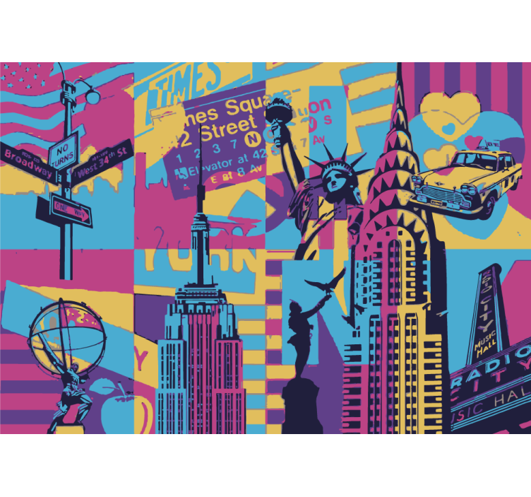 City wall mural new york cityscape - TenStickers