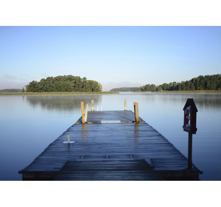 Tranquil dock lake wall mural - TenStickers