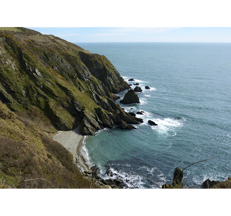 Landscape wall mural seaside stone structure - TenStickers