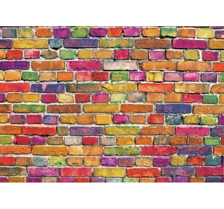 Urban wall mural colorful brick design - TenStickers