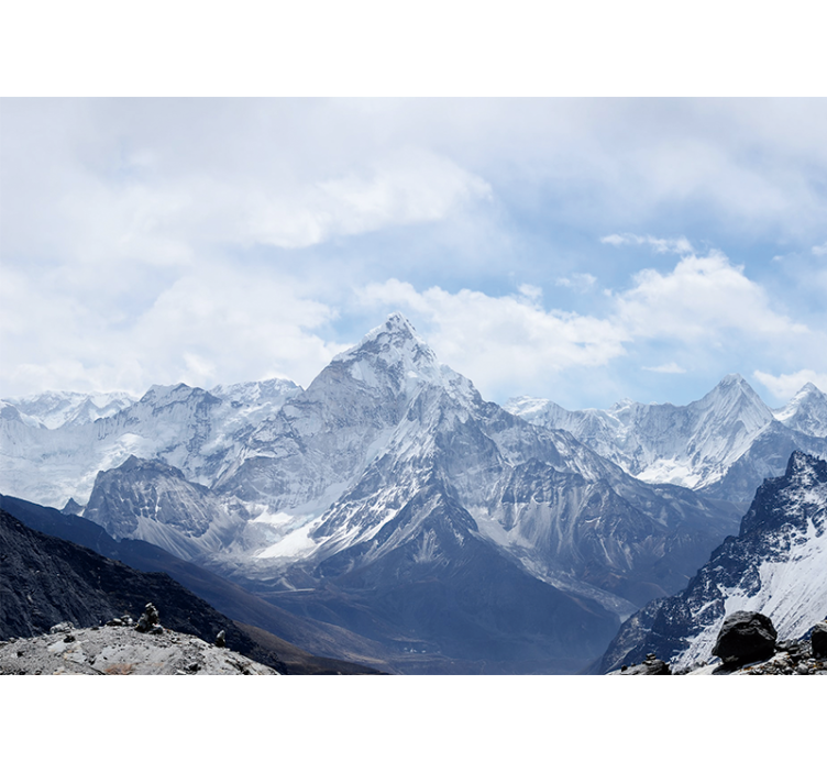 Mountain wall mural grand snow-capped peaks - TenStickers