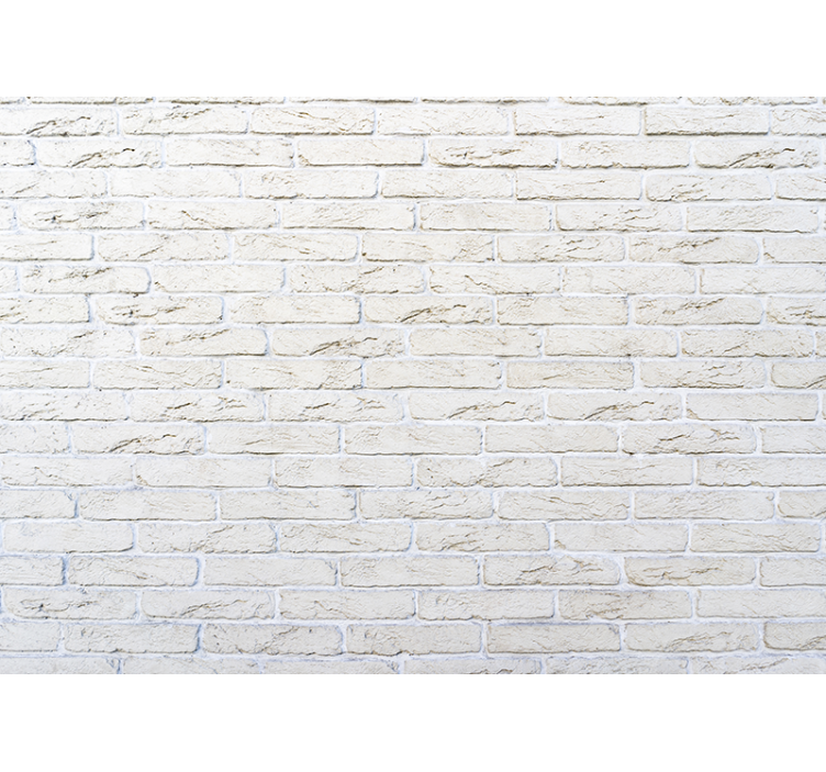 Stone wall mural white brick design - TenStickers