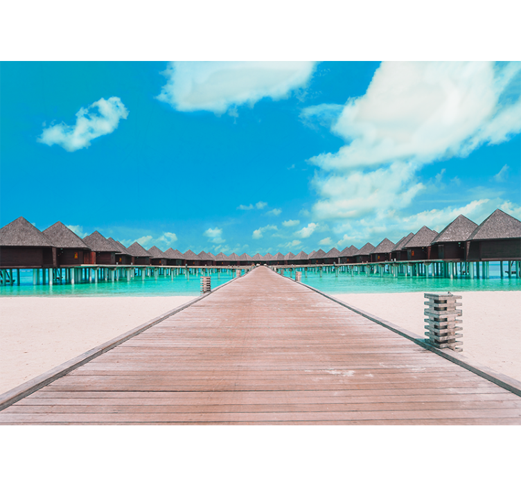 Landscape wall mural tropical dock pathway - TenStickers