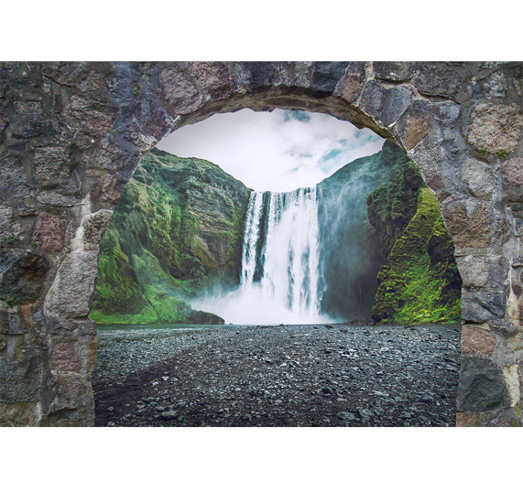 Waterfall wall mural majestic waterfall view - TenStickers