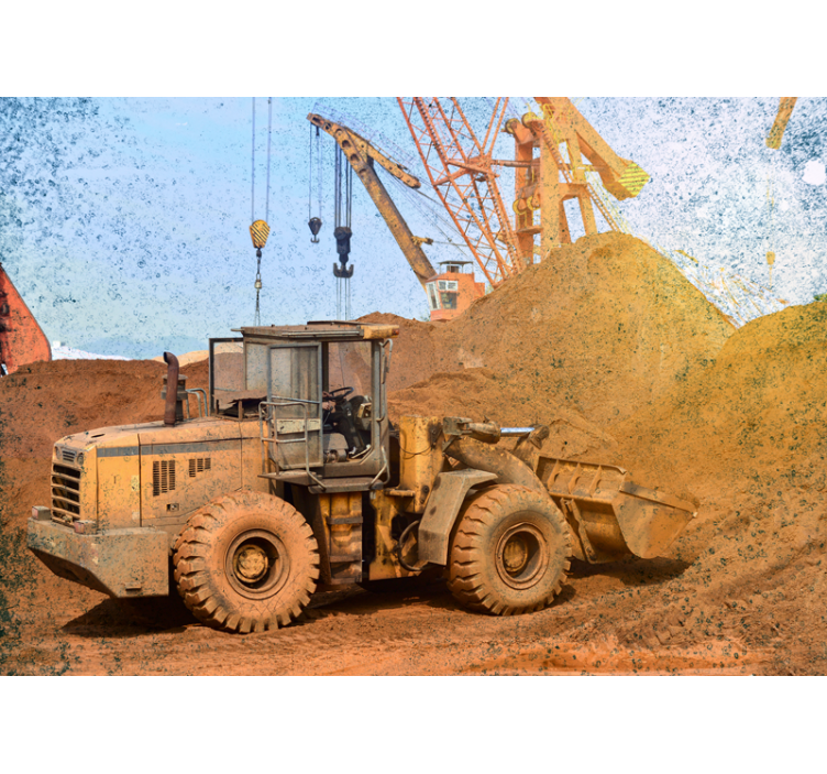 Vehicle wall mural construction loader machine - TenStickers