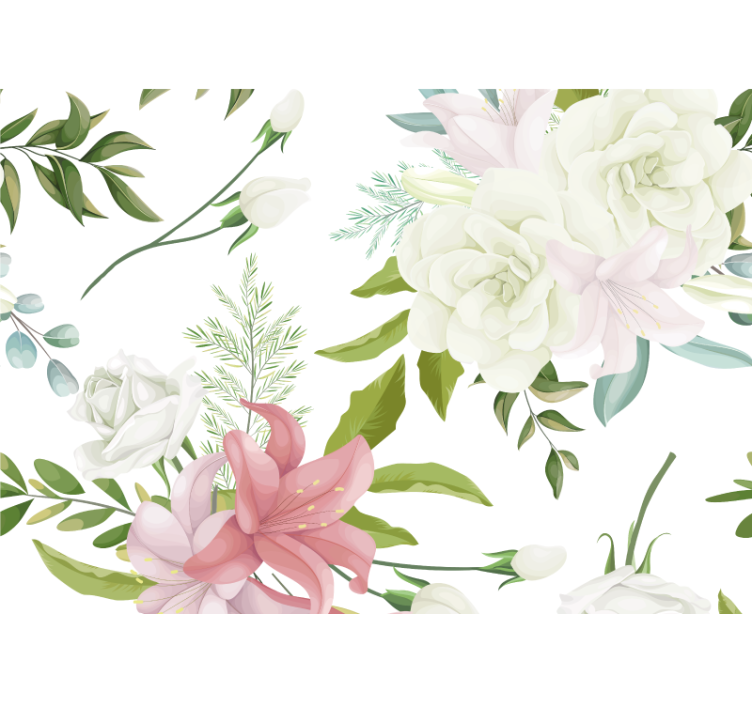 Flower wall mural graceful blossom design - TenStickers
