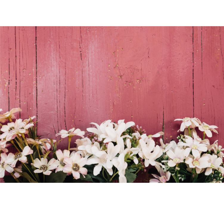 Flower wall mural delicate white blooms - TenStickers
