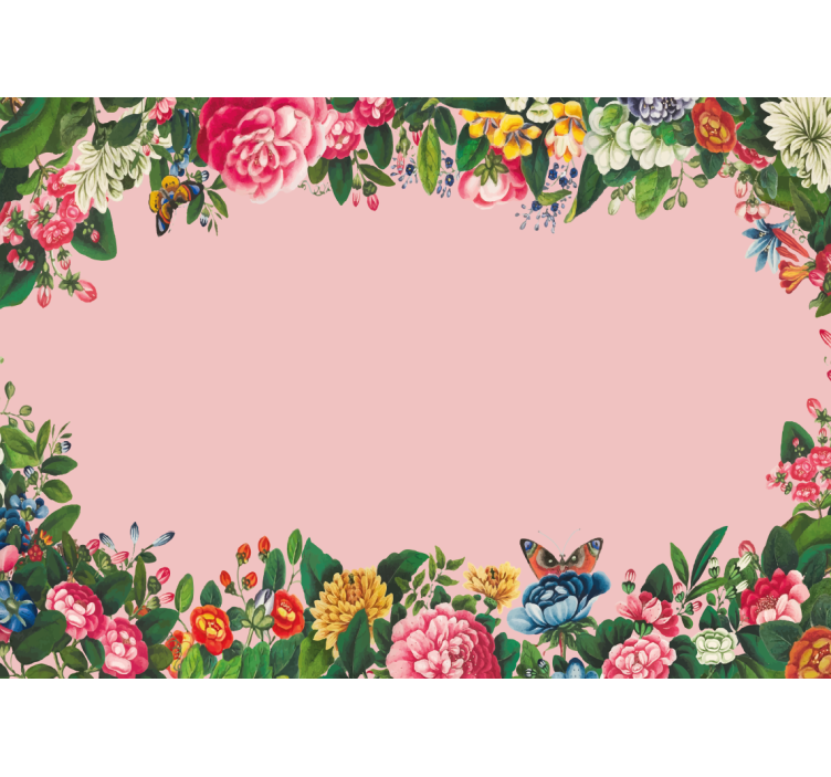 Elegant pink floral design flower wall mural - TenStickers