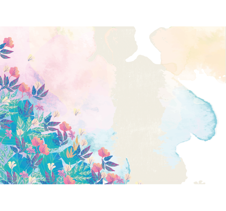 Vibrant Floral Splash abstract wall mural - TenStickers