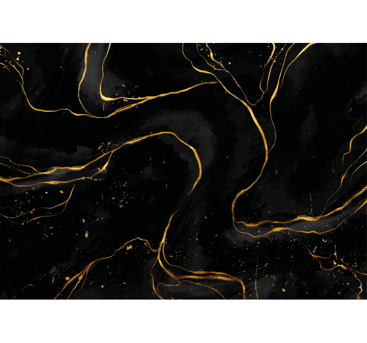 Abstract wall mural with elegant golden lines - TenStickers