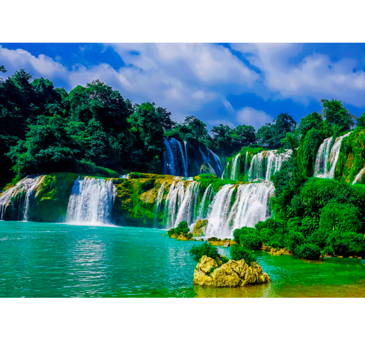 Waterfall wall mural majestic waterfall scene - TenStickers
