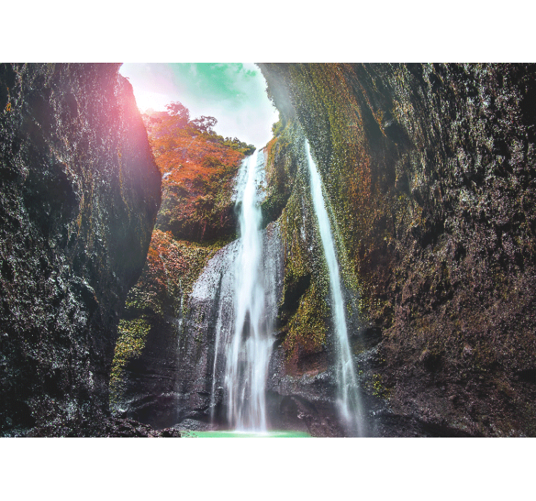 Waterfall wall mural majestic cascade scenery - TenStickers