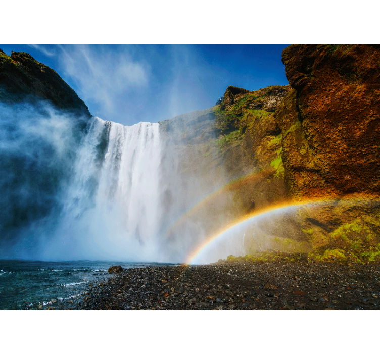 Majestic Rainbow View waterfall wall mural - TenStickers