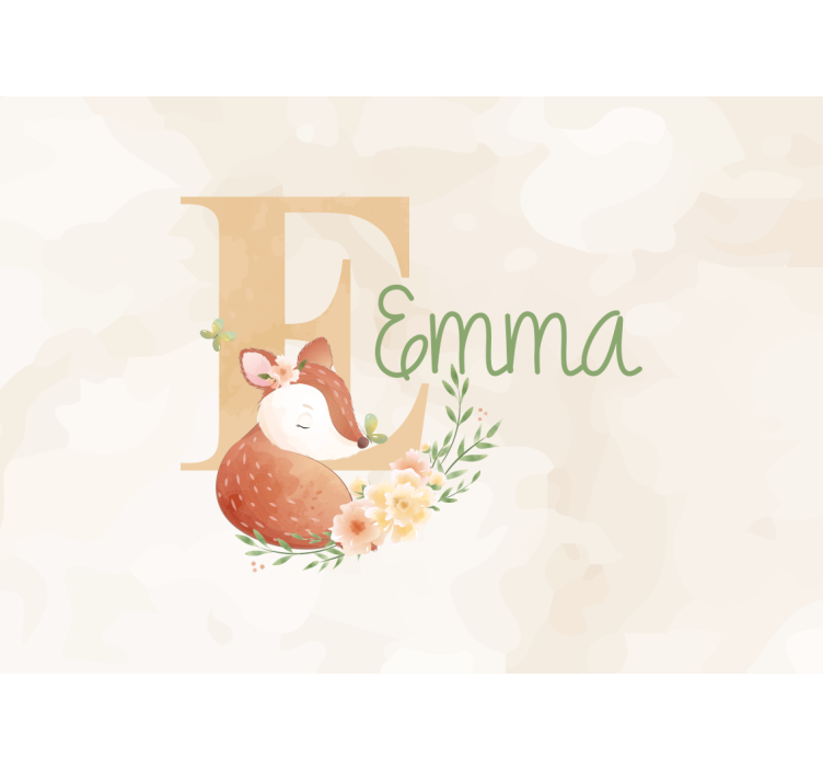 Kids wall mural personalized fox design - TenStickers