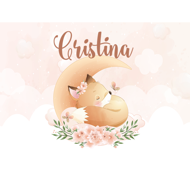 Custom wall mural sleeping fox design - TenStickers