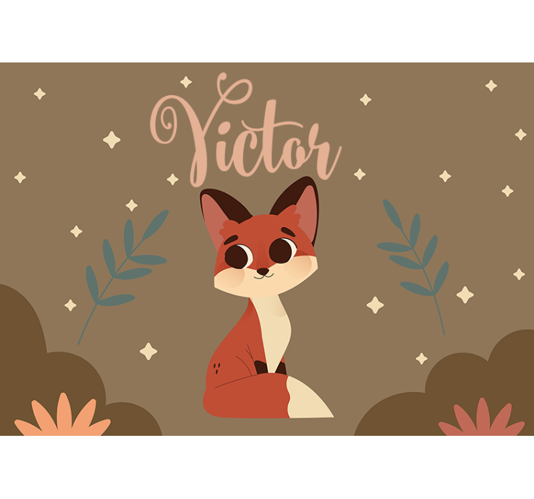 Custom wall mural cute fox design - TenStickers