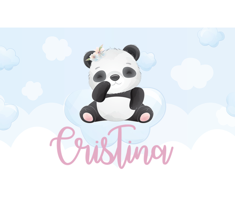 Animal wall mural cute panda design - TenStickers