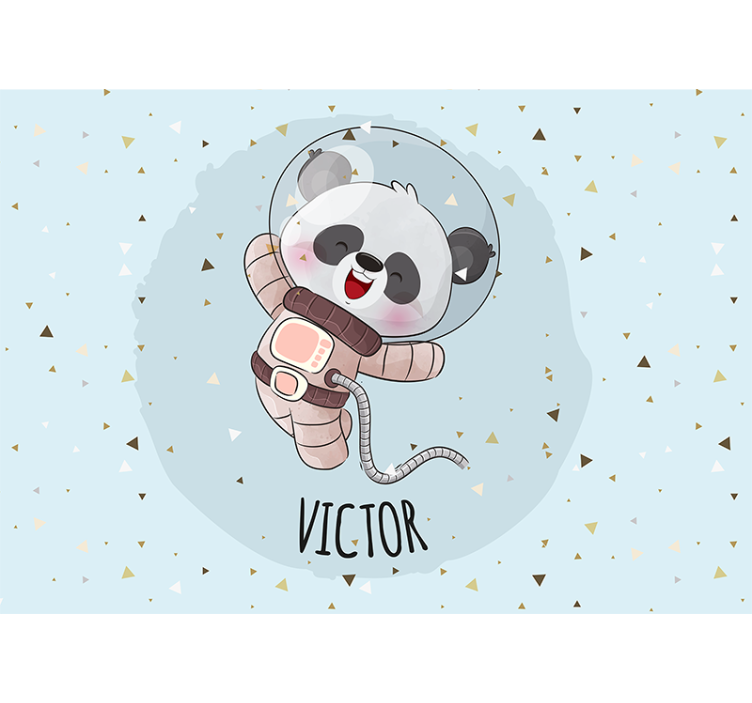 Animal wall mural happy astronaut panda - TenStickers