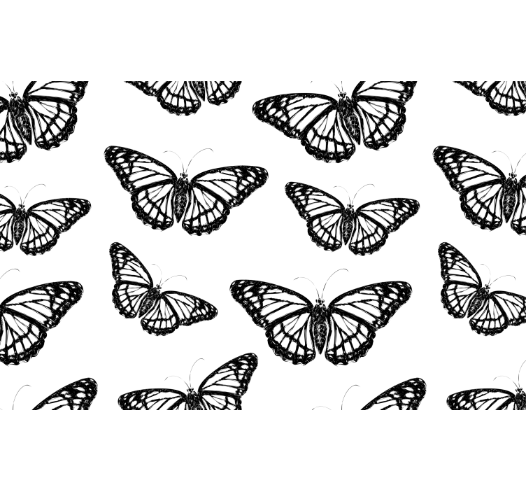 Elegant black butterflies animal wall mural - TenStickers