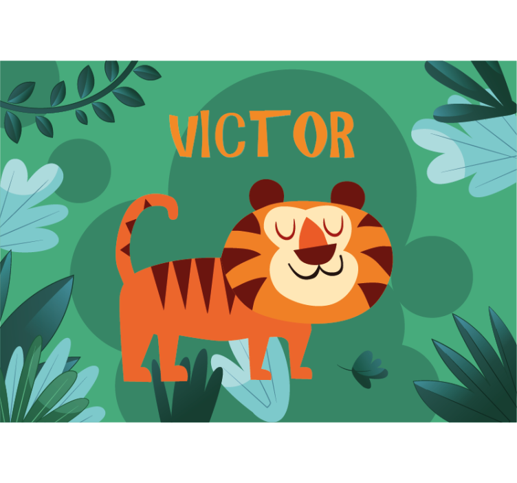 Custom wall mural friendly tiger illustration - TenStickers