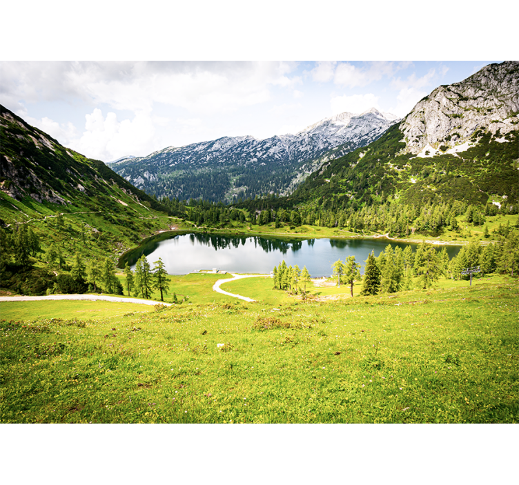 Landscape wall mural scenic alpine view - TenStickers
