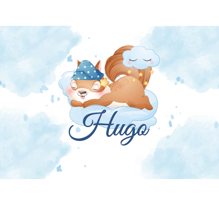 Nursery wall mural sleepy squirrel dreams - TenStickers