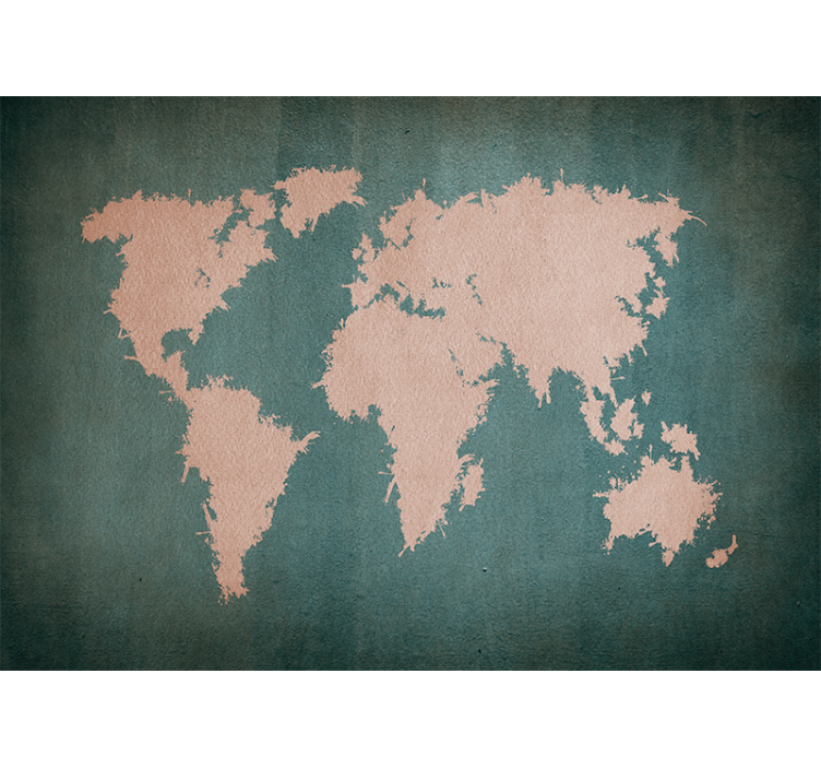 World map wall mural global world outline - TenStickers
