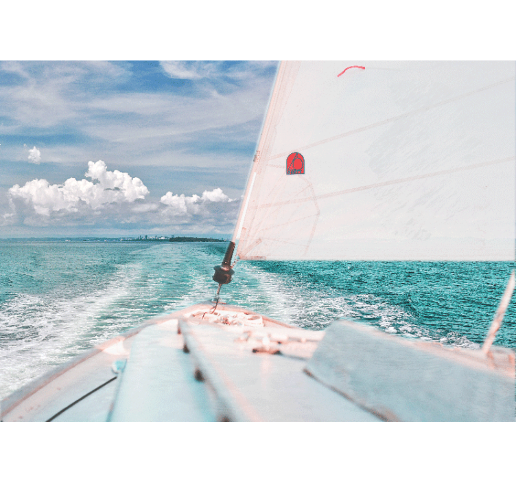 Sea animals wall mural sailing through waves - TenStickers