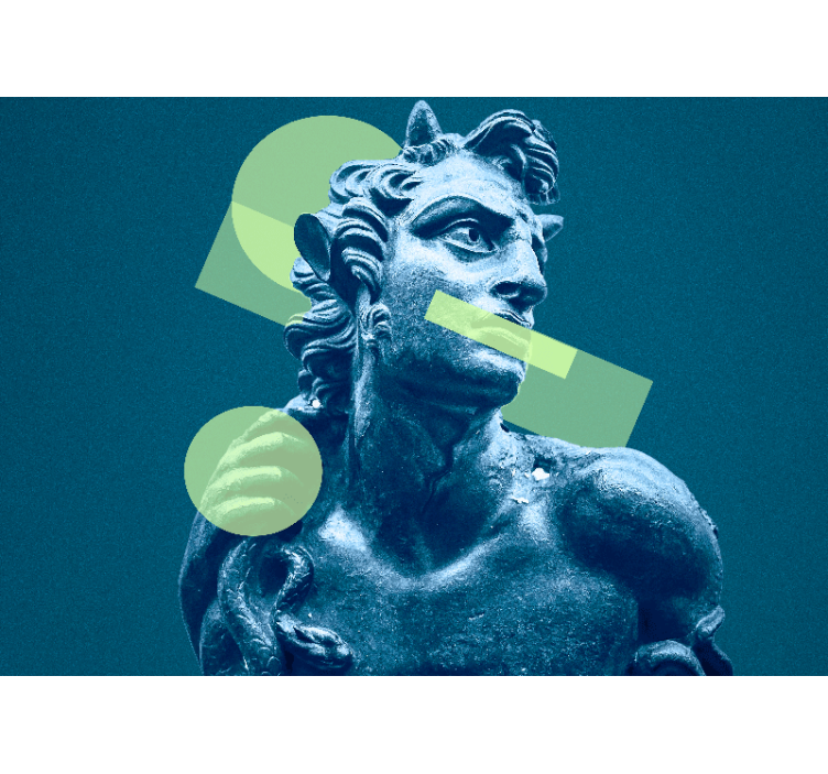 Art wall mural statue with geometric shapes - TenStickers