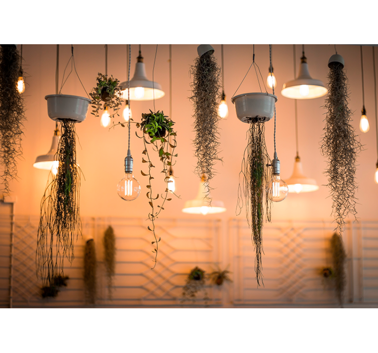 Nature wall mural with hanging greenery accents - TenStickers