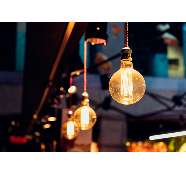 Textured wall mural vintage light fixture - TenStickers