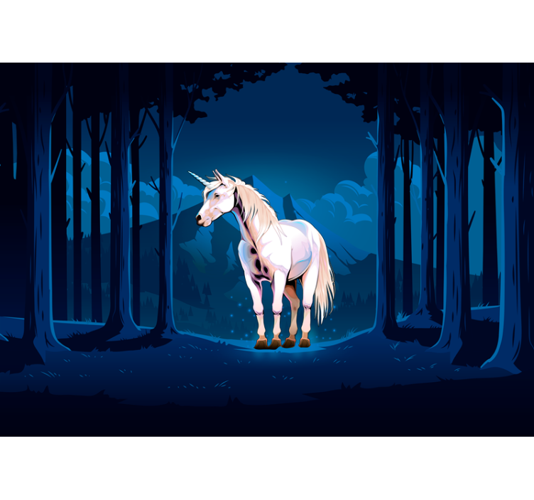 Fantasy wall mural of majestic unicorn scene - TenStickers