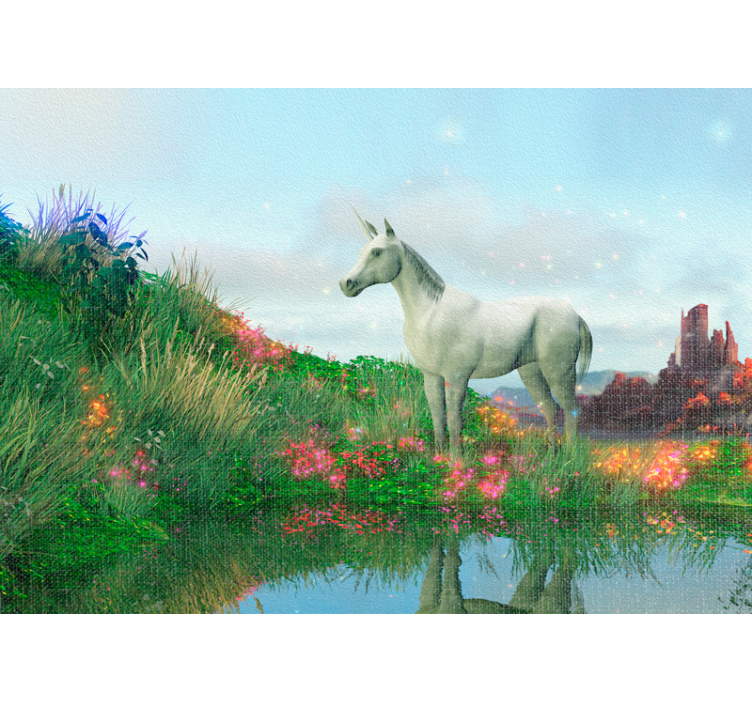 Fantasy wall mural of majestic unicorn landscape - TenStickers