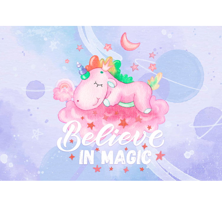 Kids wall mural unicorn dream cloud - TenStickers
