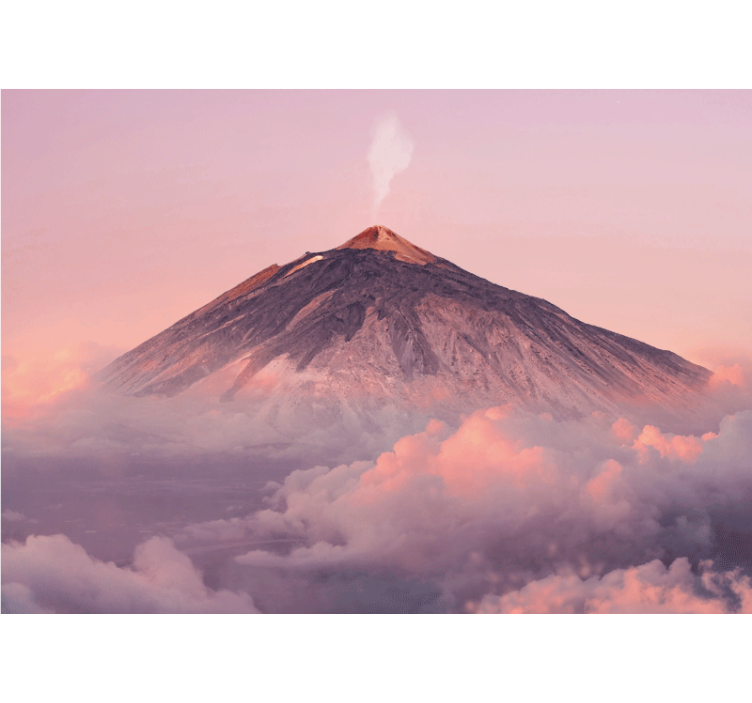 Mountain wall mural smoky volcano peak - TenStickers