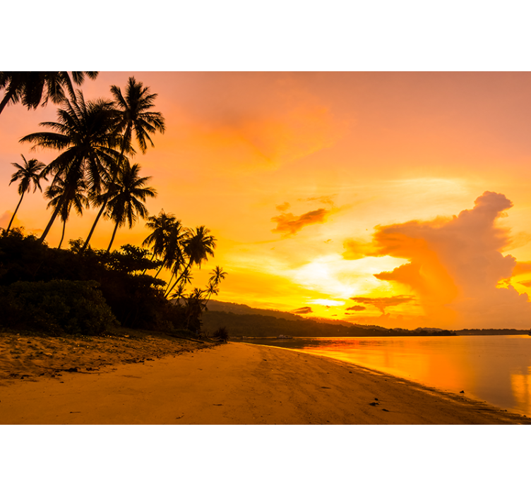 Landscape wall mural tropical sunset serenity - TenStickers