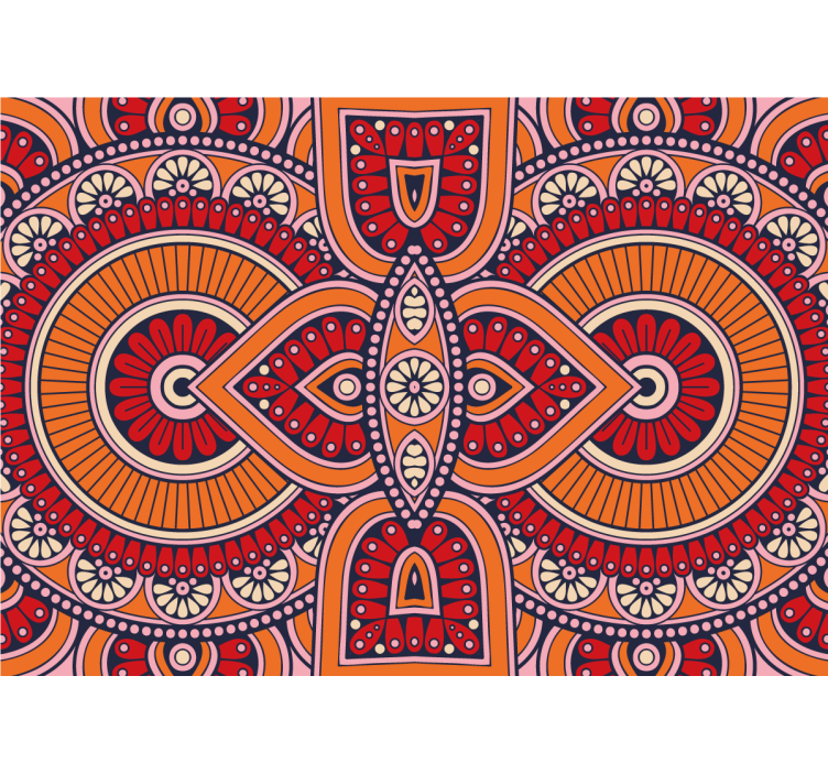 Mandala wall mural with intricate circular patterns - TenStickers