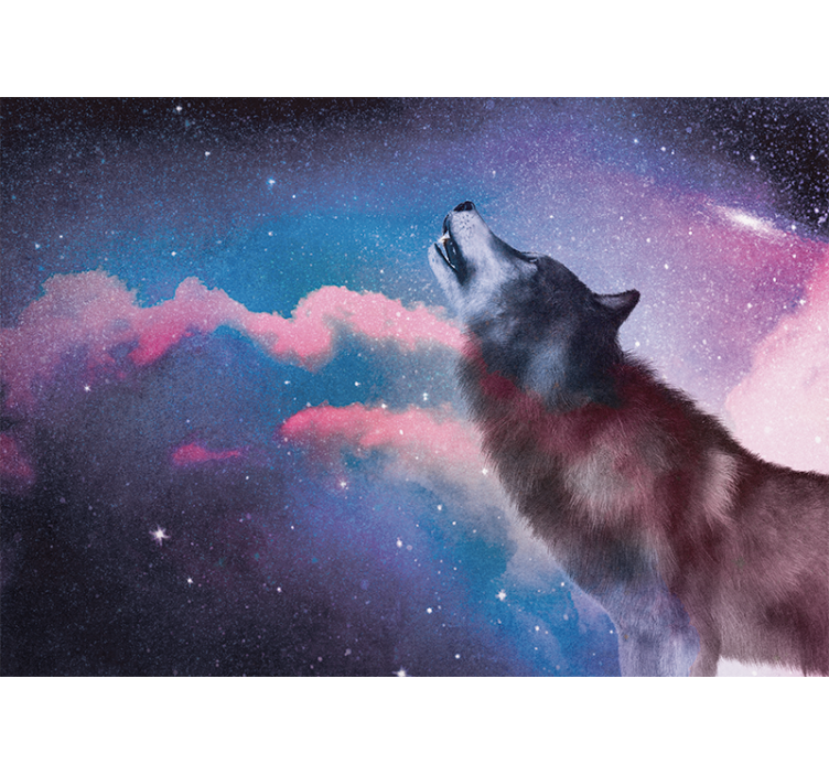 Animal wall mural howling wolf silhouette - TenStickers