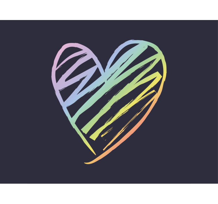 Love wall mural rainbow heart design - TenStickers