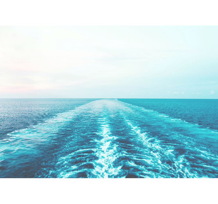 Sea animals wall mural ocean horizon scene - TenStickers