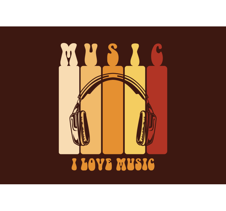 Music wall mural music headphones design - TenStickers