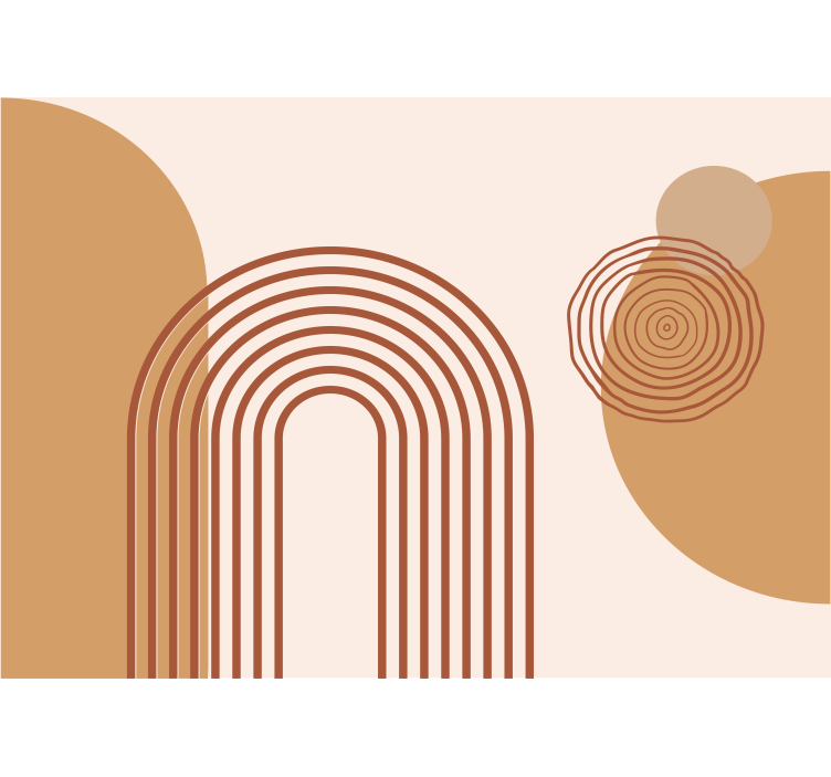 Abstract wall mural geometric curved lines - TenStickers