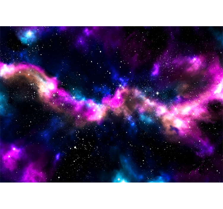 Pink and Blue Universe space wall mural - TenStickers