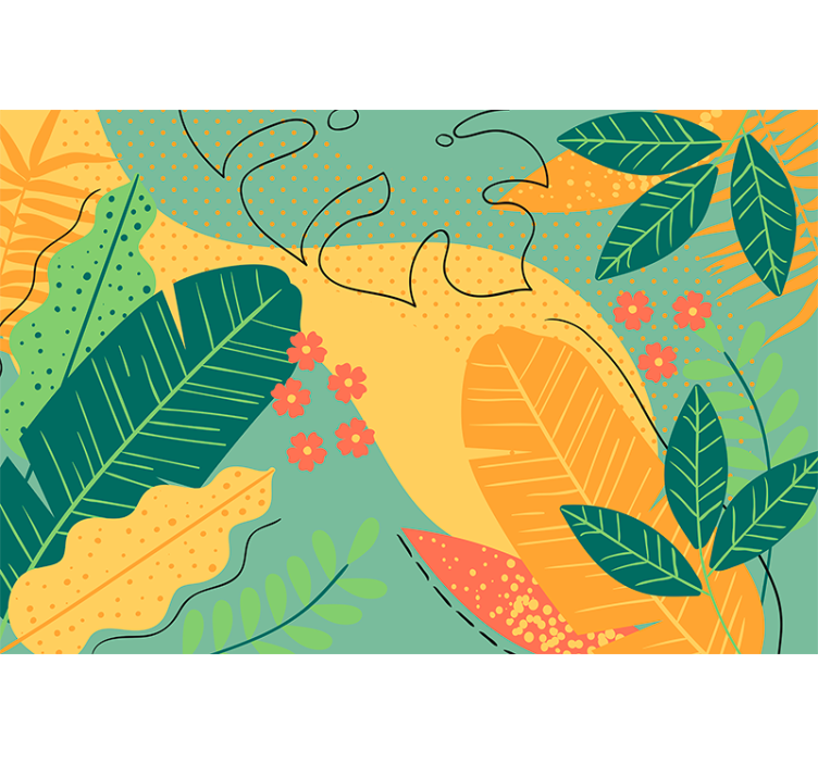 Nature wall mural tropical leaf decoration - TenStickers