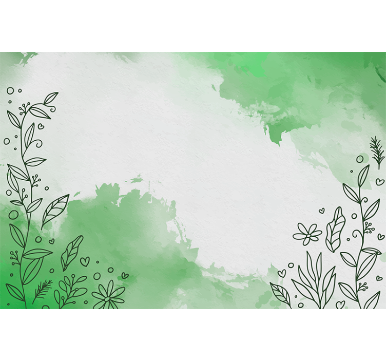 Nature wall mural botanical line drawing - TenStickers